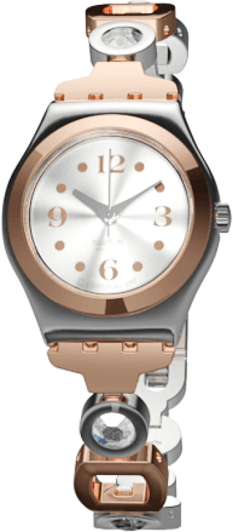 Swatch,IRONY 25mm,25mm,Stainless Steel,Cream,Quartz,Round,Silver,YSS234G