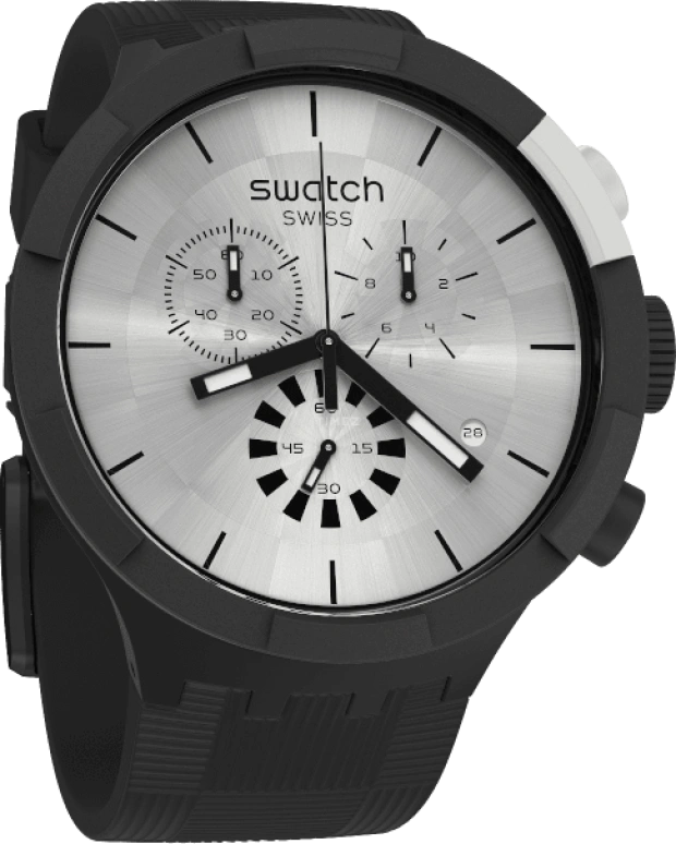 Swatch,THE BOLD 47mm,47mm,Plastic,Sapphire,Crystal Glass,SB02B404