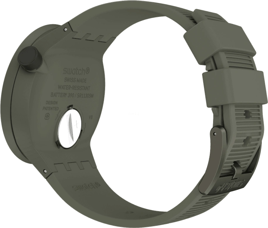 Swatch,THE BOLD 47mm,47mm,Plastic,Green,Sapphire,Crystal Glass,SO27M105