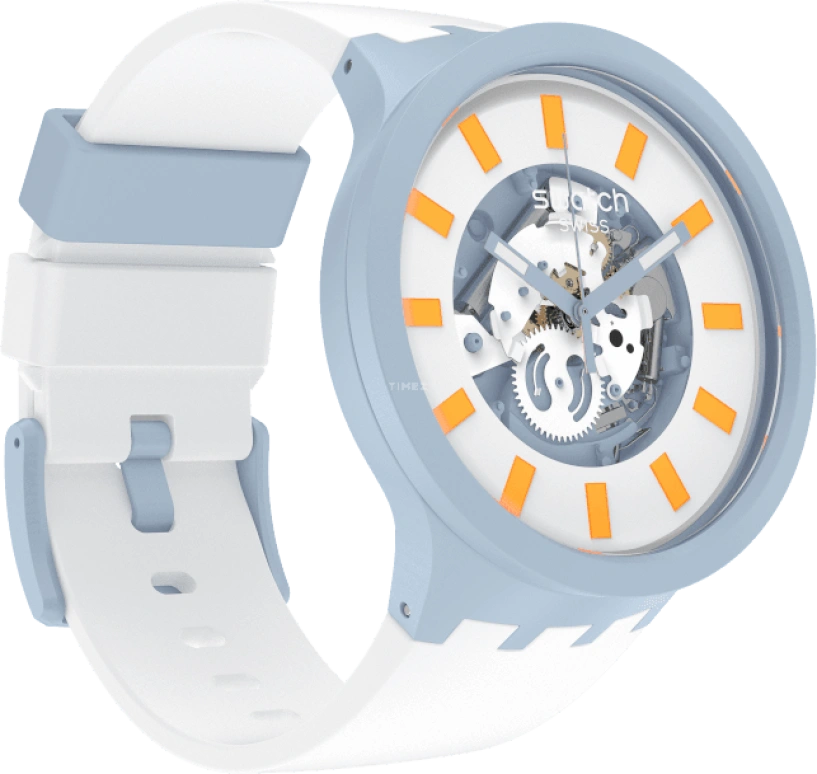 Swatch,THE BOLD 47mm,47mm,Bioceramic,Ceramic,White,SB03N101