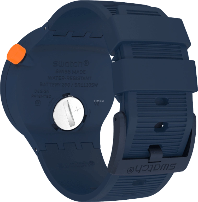 Swatch,THE BOLD 47mm,47mm,Plastic,Blue,Closed,SO27N110