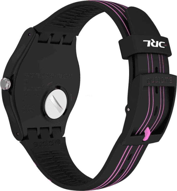 Swatch,Originals 41mm,41mm,Plastic,Black,Pink,Sapphire,Crystal Glass,SUOB146C