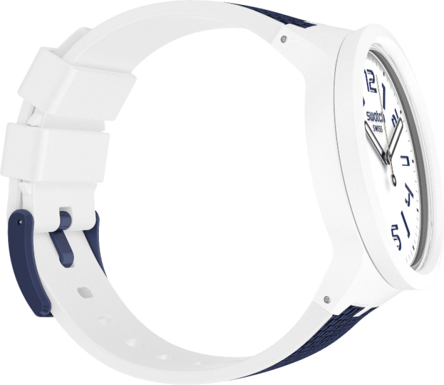 Swatch,THE BOLD 47mm,47mm,Plastic,White,Sapphire,Crystal Glass,Closed,SO27W102