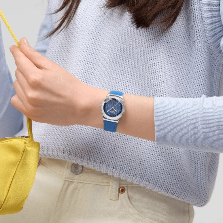 Swatch,IRONY 33mm,33mm,Stainless Steel,Blue,Quartz,Sapphire,Crystal Glass,Round,YLS235