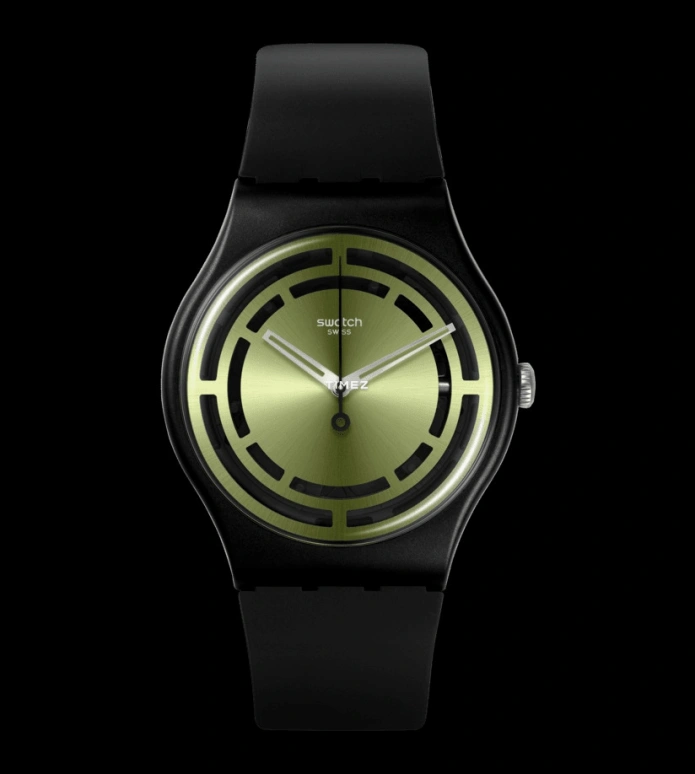Swatch,Originals 41mm,41mm,Bioceramic,Green,Quartz,Round,Black,SO32B117