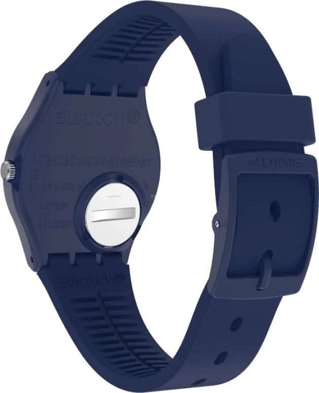 Swatch,Originals 39.20mm,39.20mm,Plastic,Blue,Sapphire,Crystal Glass,Closed,GN726