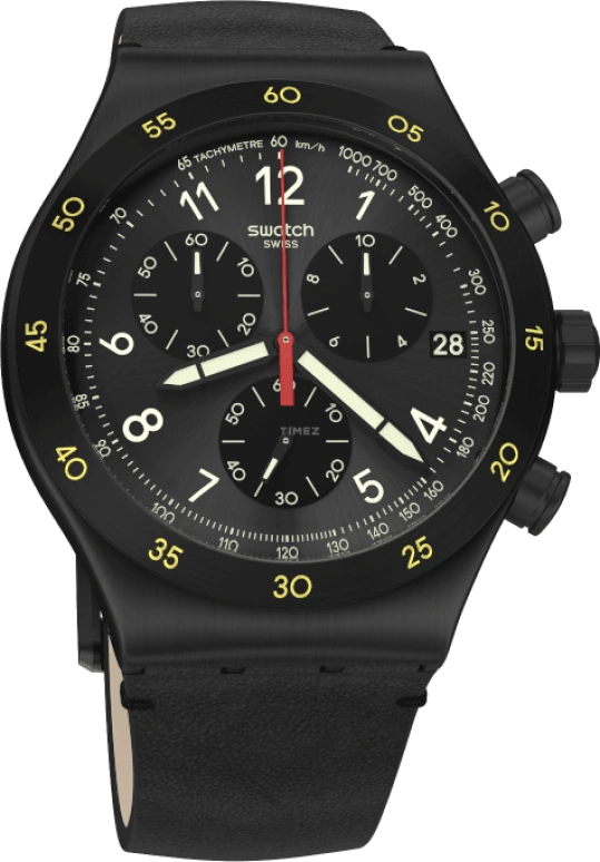 Swatch,IRONY 43x49mm,43x49mm,Black,YVB410