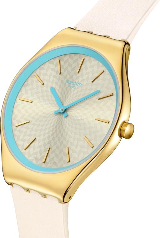Swatch,SKIN 38mm,38mm,Stainless Steel,Yellow,Quartz,Round,SYXG127