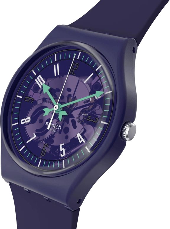 Swatch,Originals 34mm,34mm,Bio-sourced,Purple,Quartz,Sapphire,Crystal Glass,Round,SO28V102