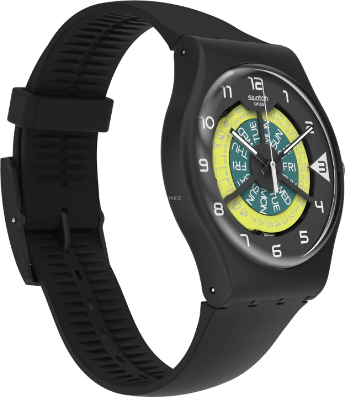 Swatch,Originals 41mm,41mm,Plastic,Black,Sapphire,Crystal Glass,Closed,SUOB732