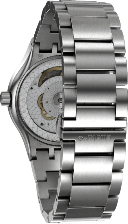 Swatch,IRONY 42mm,42mm,Stainless Steel,Black,Sapphire,Crystal Glass,Open,SY23S406G