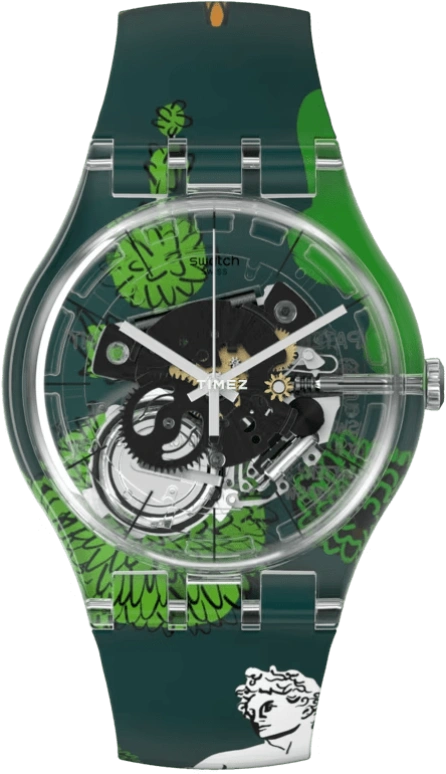 Swatch,Originals 41mm,41mm,Plastic,Transparent,Quartz,Round,SUOK144,SUOK144-057