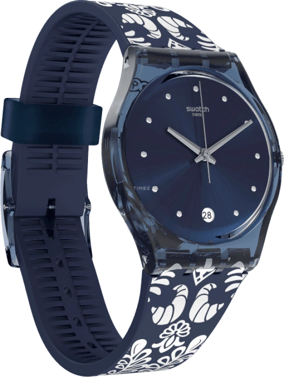 Swatch,Originals 34mm,34mm,Plastic,Blue,GN413