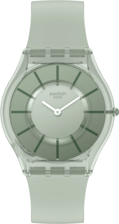 Swatch,SKIN 34mm,34mm,Bioceramic,Green,Open,SS08G103