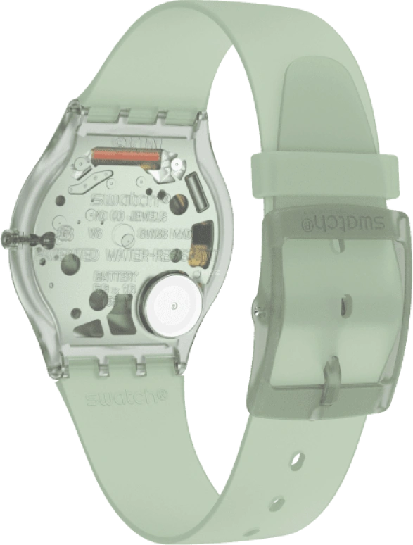 Swatch,SKIN 34mm,34mm,Bioceramic,Green,Open,SS08G103