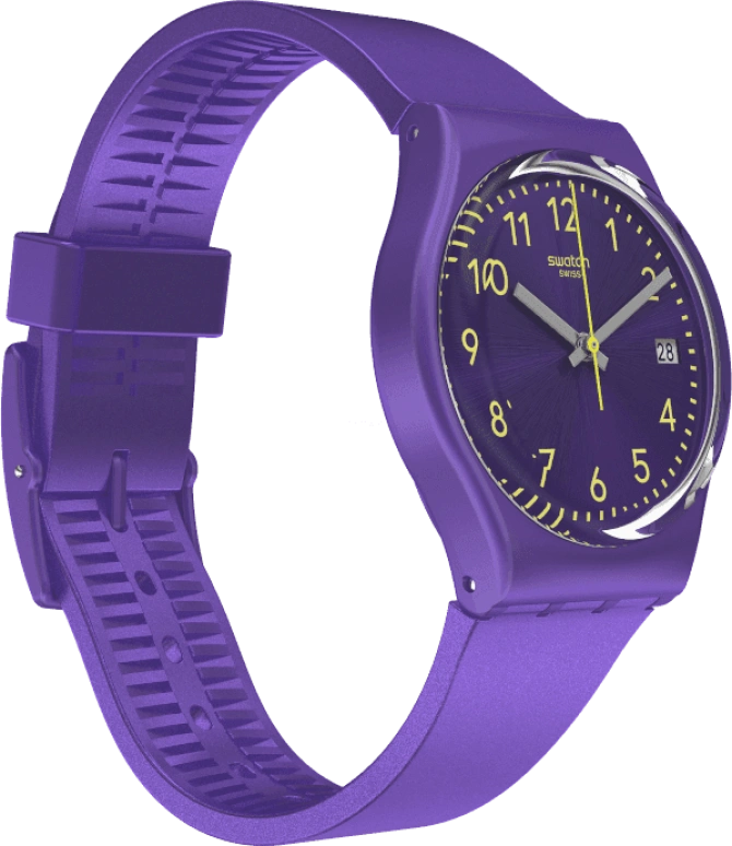 Swatch,Originals 34mm,34mm,Plastic,Purple,GV402