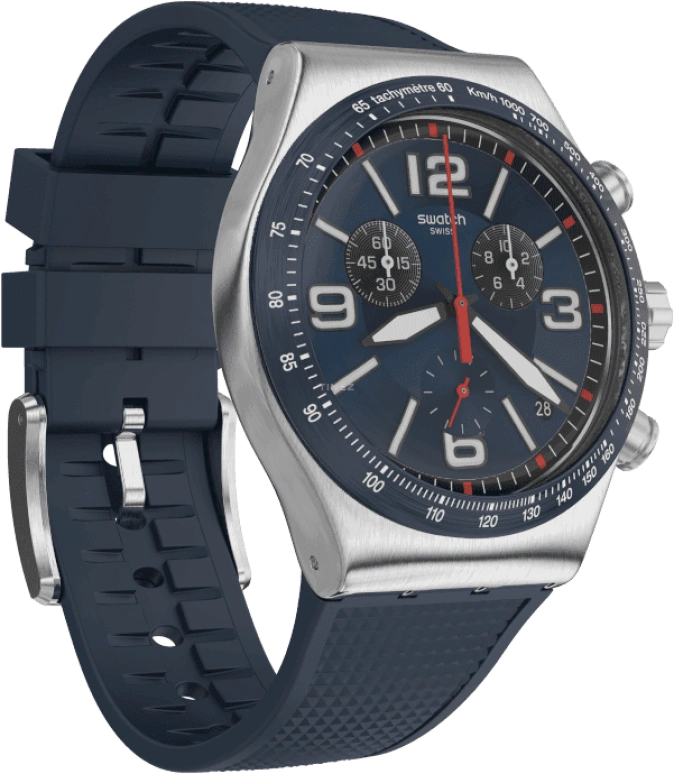 Swatch,IRONY 43mm,43mm,Stainless Steel,Blue,YVS454