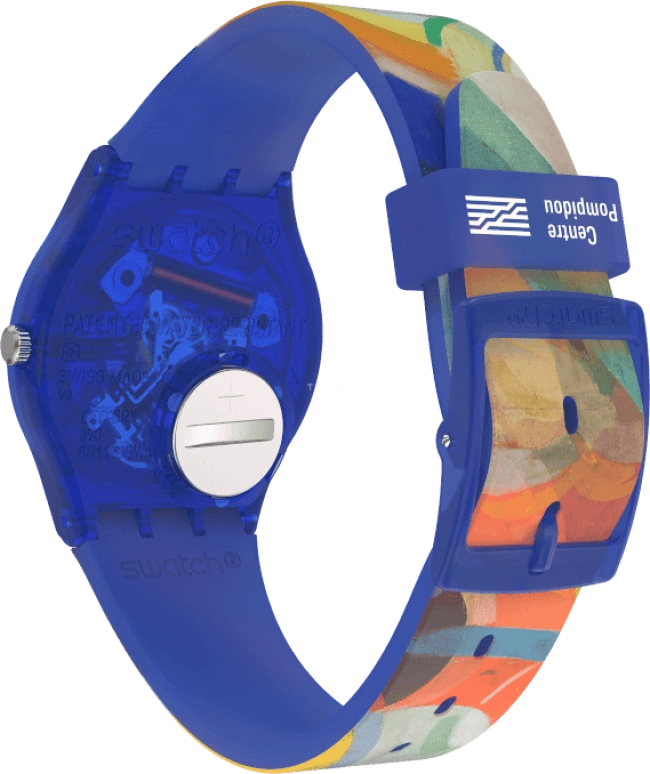 Swatch,Originals 34mm,34mm,Plastic,Multi-Color,Quartz,Sapphire,Crystal Glass,Round,GZ712