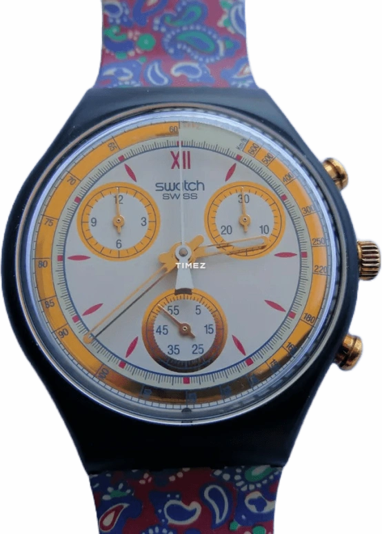 Swatch,Other 37mm,37mm,Plastic,White,Quartz,Chronograph,Sapphire,Crystal Glass,SCB108