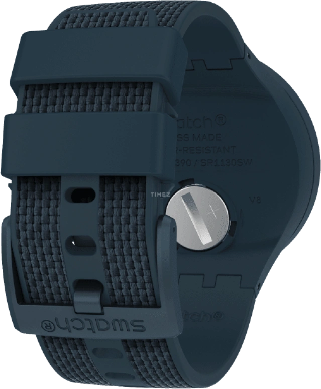 Swatch,THE BOLD 47mm,47mm,Plastic,Blue,Sapphire,Crystal Glass,Closed,SO27N107