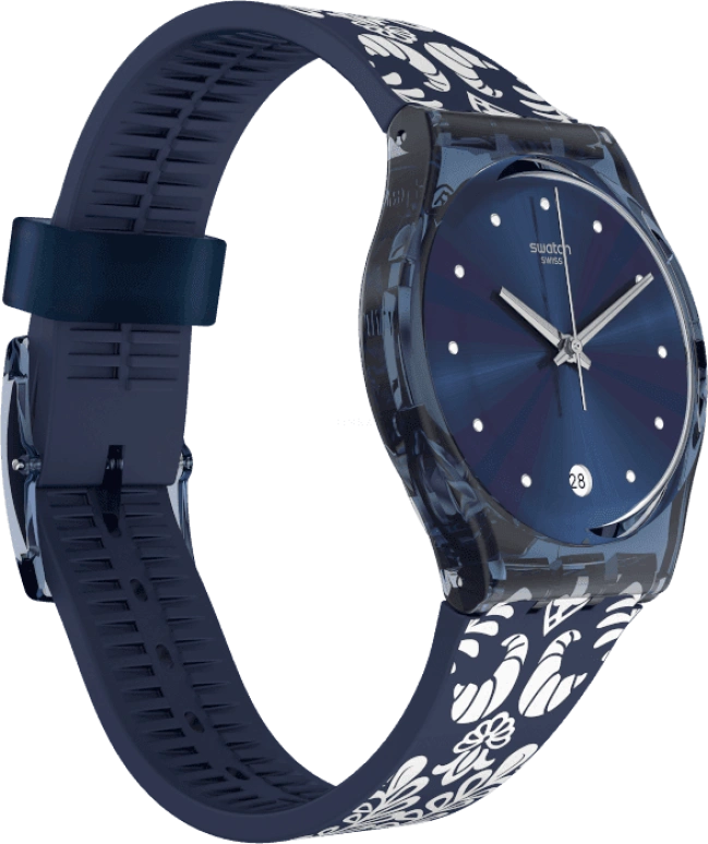 Swatch,Originals 34mm,34mm,Plastic,Blue,GN413