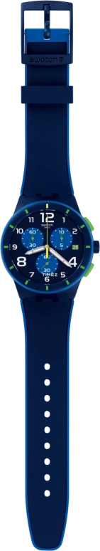 Swatch,Originals 42mm,42mm,Plastic,Blue,Quartz,Chronograph,Day,SUSN409