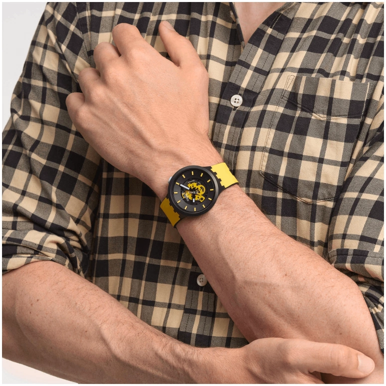 Swatch,Other 47mm,47mm,Bioceramic,Black,Quartz,Sapphire,Crystal Glass,Round,SB03B109