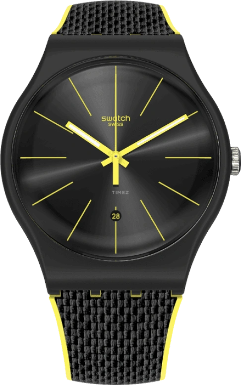 Swatch,Originals 41mm,41mm,Plastic,Black,SUOB406