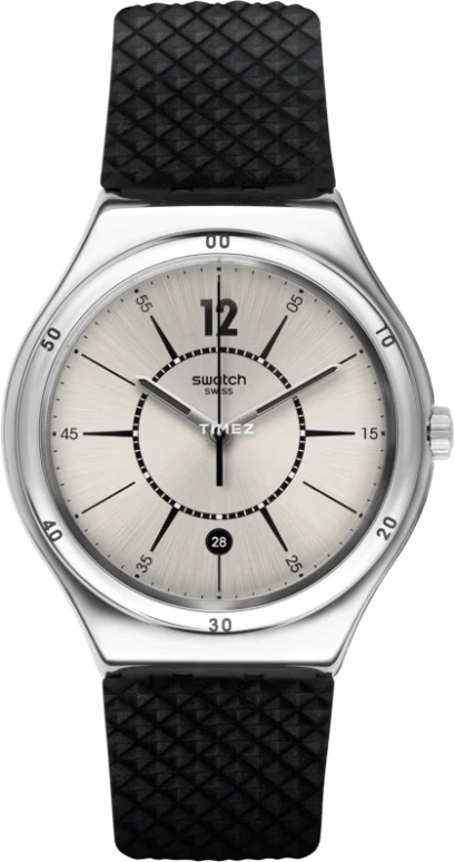 Swatch,CLASSIC 42.70mm,42.70mm,Stainless Steel,Silver,Quartz,Day,Tonneau,YWS406
