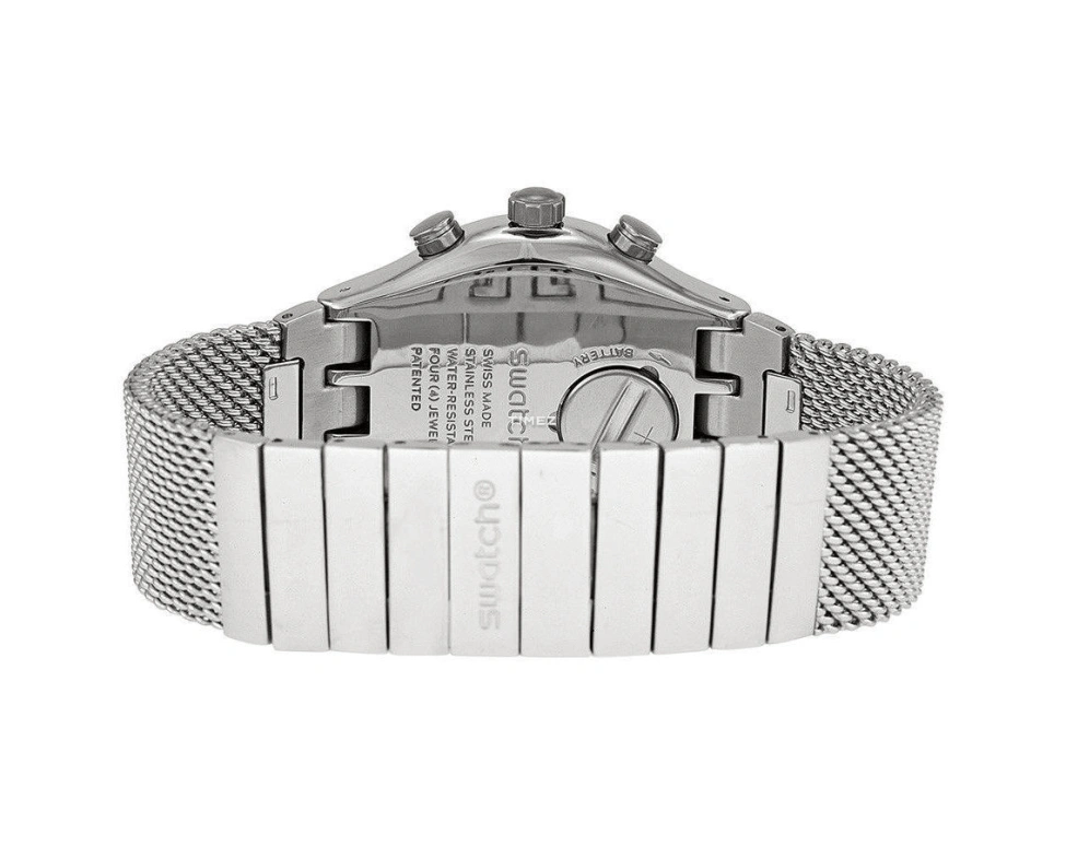 Swatch,IRONY 43mm,43mm,Stainless Steel,Grey,Quartz,Chronograph,Day,YVS405G