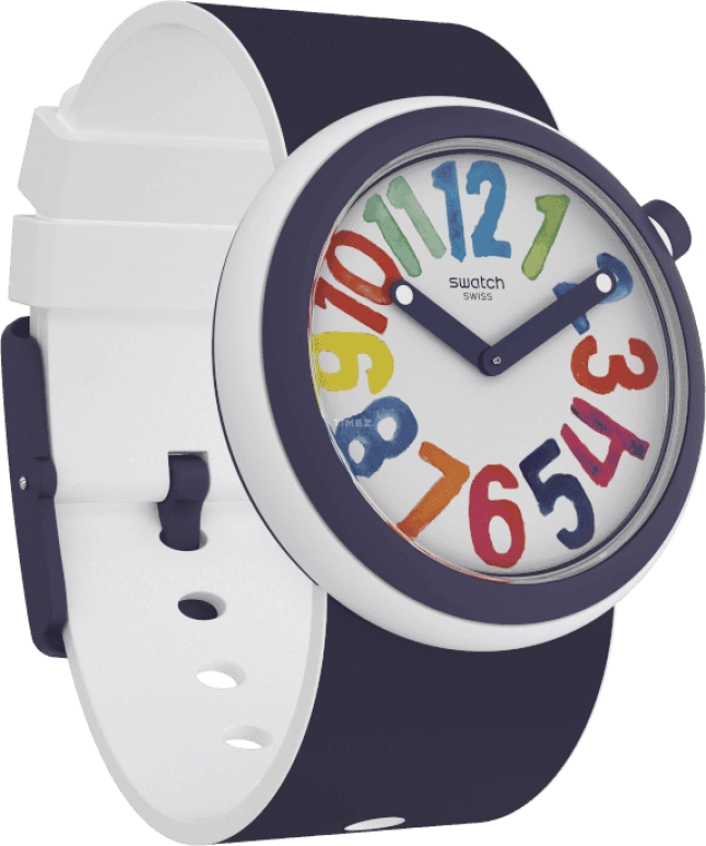 Swatch,Originals 45mm,45mm,Plastic,White,PNW107
