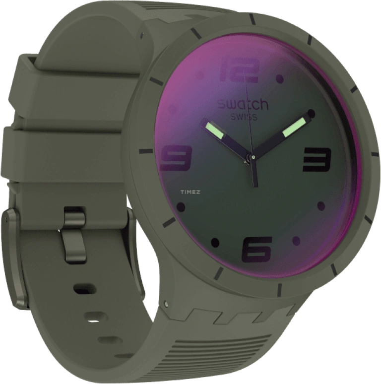 Swatch,THE BOLD 47mm,47mm,Plastic,Green,Sapphire,Crystal Glass,SO27M105