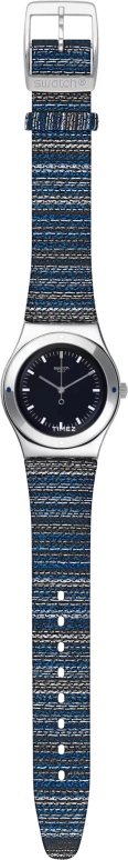 Swatch,IRONY 33mm,33mm,Stainless Steel,Blue,Quartz,Sapphire,Crystal Glass,Tonneau,YLS194