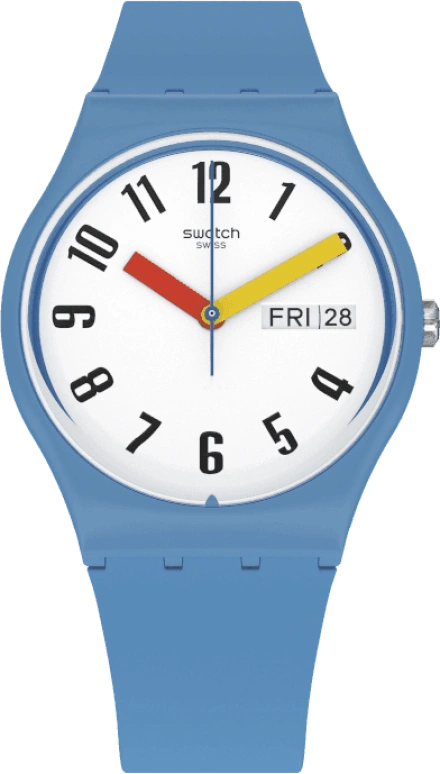 Swatch,Originals 34mm,34mm,Plastic,White,Quartz,Date,Day,GS703