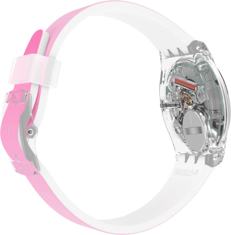 Swatch,Originals 34mm,34mm,Plastic,Pink,Sapphire,Crystal Glass,GE719