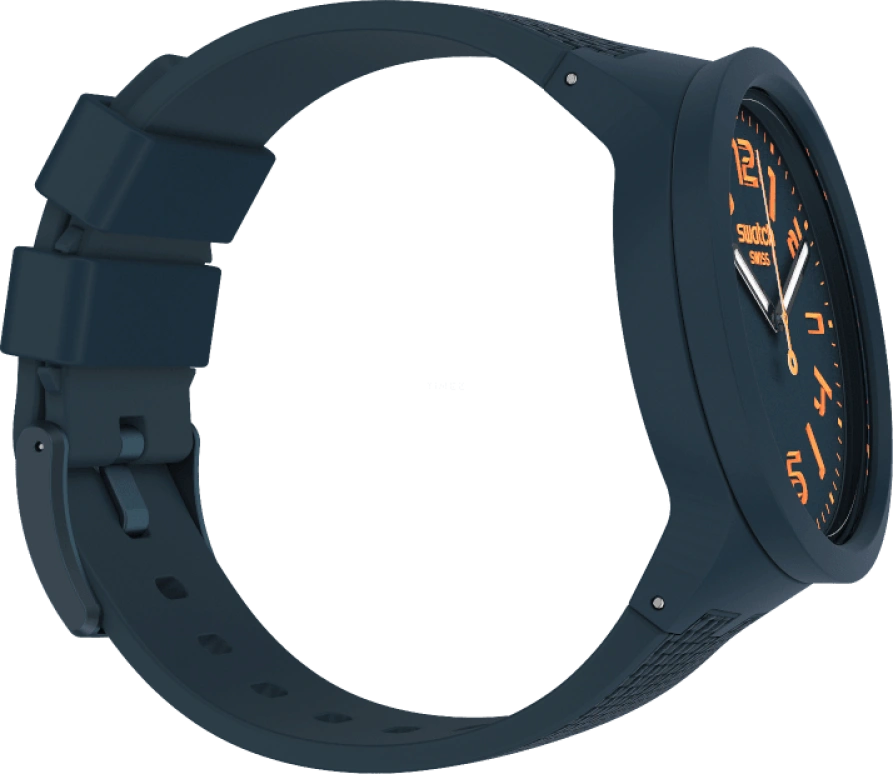 Swatch,THE BOLD 47mm,47mm,Plastic,Blue,Sapphire,Crystal Glass,Closed,SO27N107