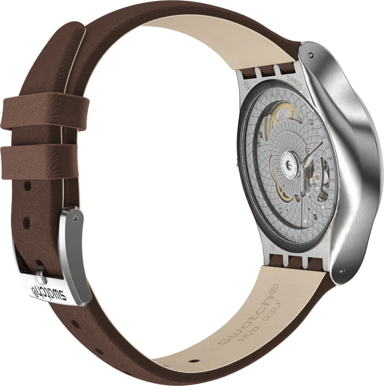 Swatch,IRONY 42mm,42mm,Stainless Steel,Blue,Open,SY23S410