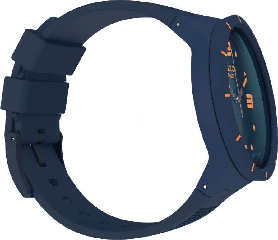 Swatch,THE BOLD 47mm,47mm,Plastic,Blue,Closed,SO27N110