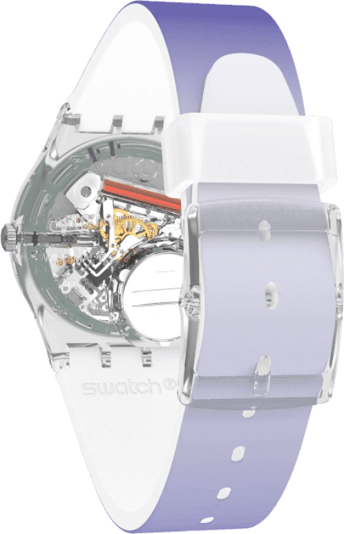 Swatch,Originals 34mm,34mm,Plastic,Purple,Green,Sapphire,Crystal Glass,GE718