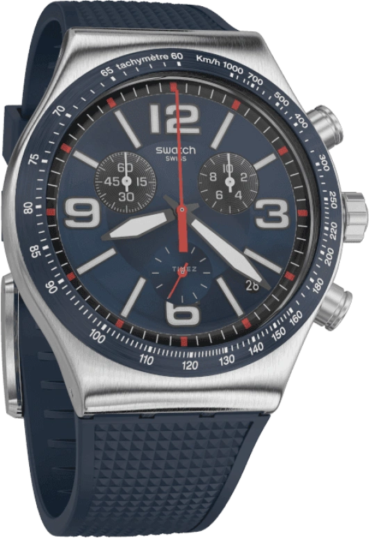 Swatch,IRONY 43mm,43mm,Stainless Steel,Blue,YVS454