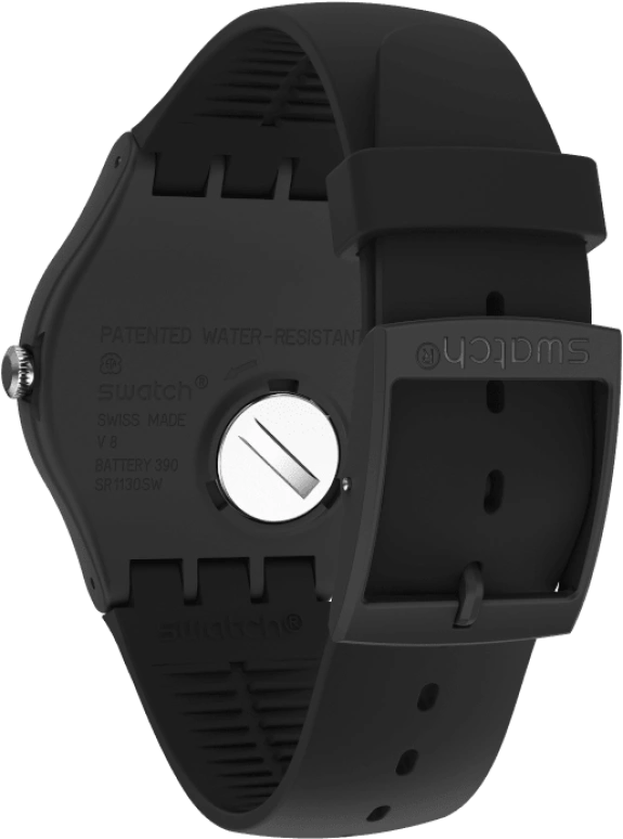 Swatch,Originals 41mm,41mm,Plastic,Black,Sapphire,Crystal Glass,Closed,SUOB732