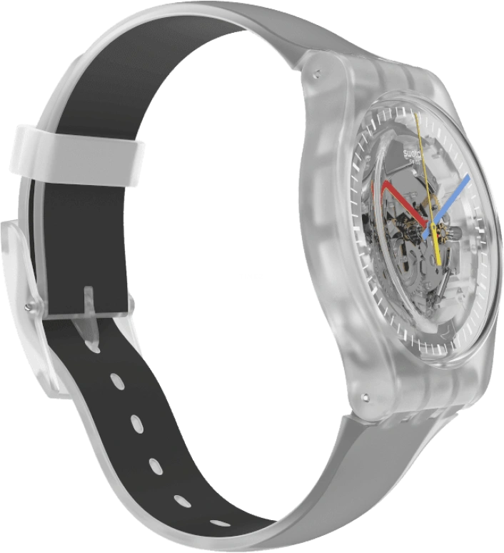 Swatch,Originals 41mm,41mm,Plastic,Skeleton,Quartz,Round,Transparent,SUOK157