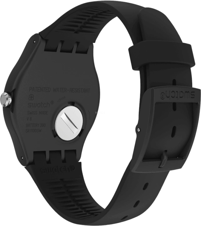 Swatch,Originals 41mm,41mm,Plastic,Black,Sapphire,Crystal Glass,Closed,SUOB732