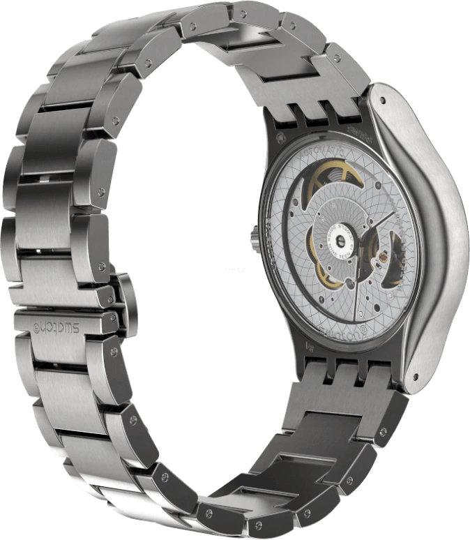 Swatch,IRONY 42mm,42mm,Stainless Steel,Black,Sapphire,Crystal Glass,Open,SY23S406G