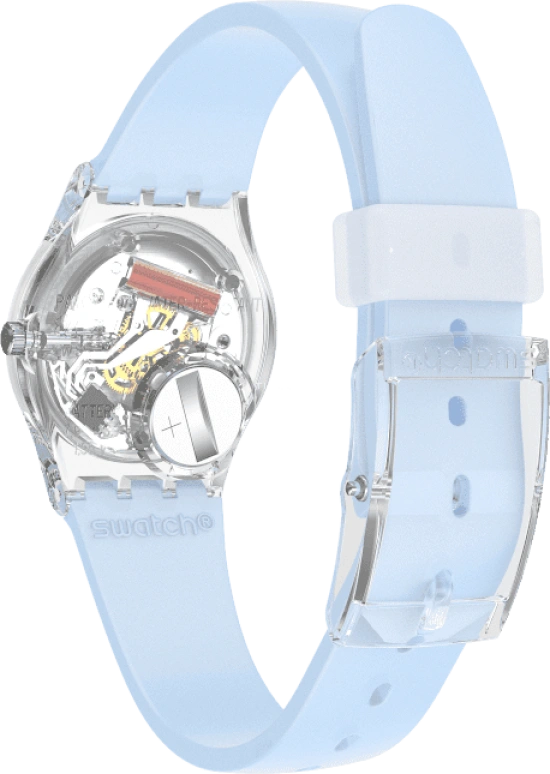 Swatch,Originals 25mm,25mm,Plastic,Blue,Quartz,Round,Transparent,LK396