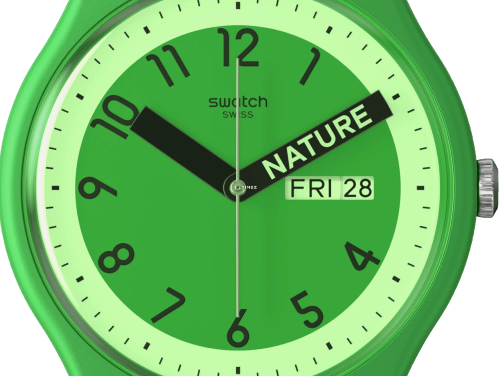 Swatch,Originals 41mm,41mm,Bio-sourced,Green,Quartz,Date,Day,SO29G704