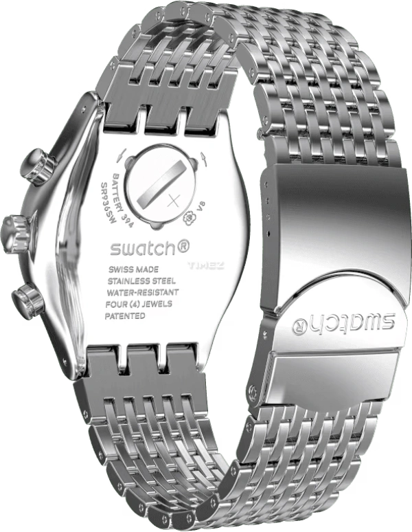 Swatch,IRONY 43mm,43mm,Stainless Steel,Blue,Quartz,Chronograph,Day,YVS457G