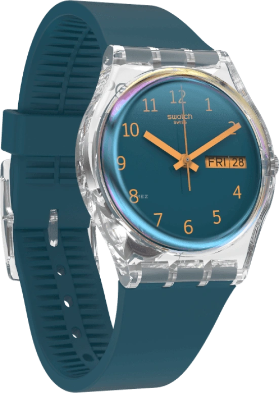 Swatch,Originals 34x39.20mm,34x39.20mm,Plastic,Coffee,Cyan,GE721
