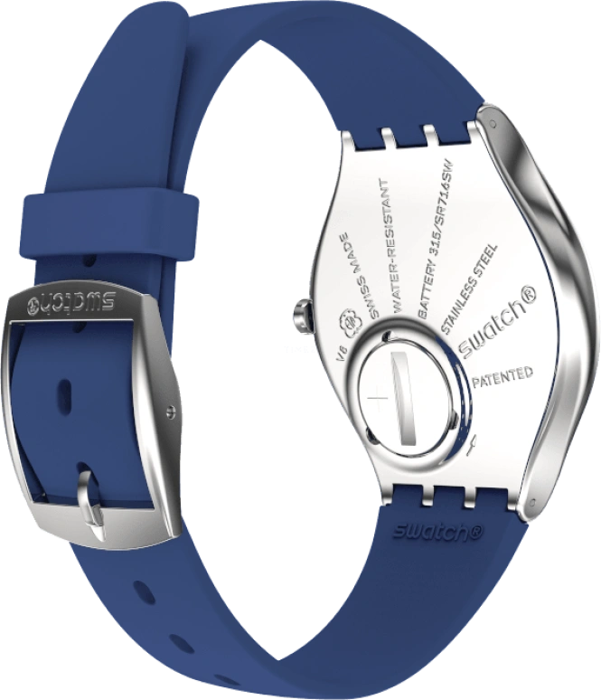 Swatch,SKIN 38mm,38mm,Blue,Sapphire,Crystal Glass,SYXS132