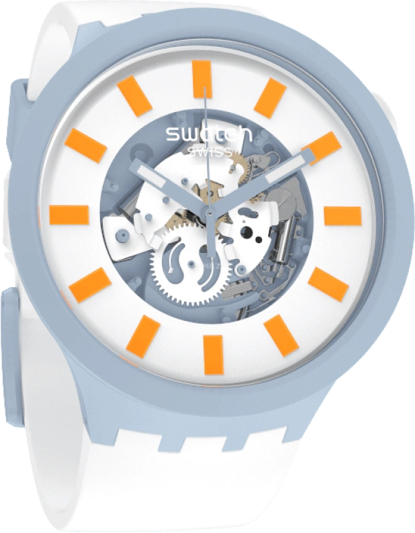 Swatch,THE BOLD 47mm,47mm,Bioceramic,Ceramic,White,SB03N101